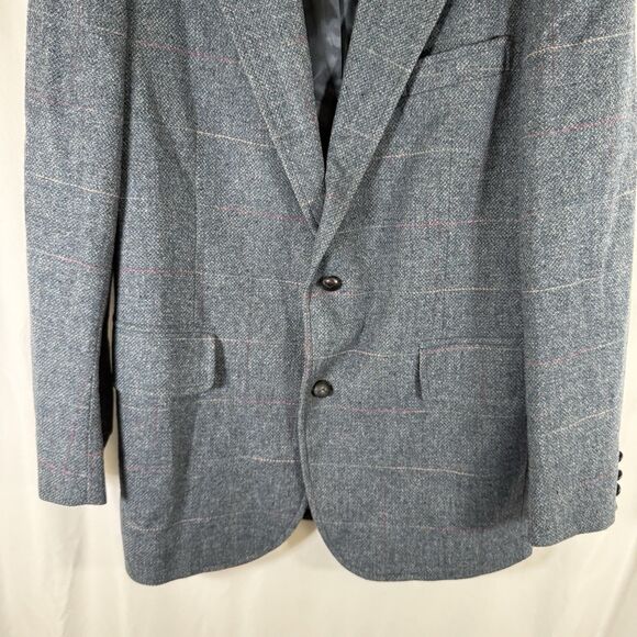 Pendelton Wool Blazer men's 42 Long Grey 100% Virgin 2 Button Front Inside Pocke - Picture 3 of 11
